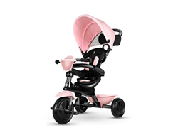 Mondial Toys Triciclo QPlay COSY 4in1 CON MANIGLIONE DIREZIONABILE BORSA E CAPPOTTINA PARASOLE (Pink) precio