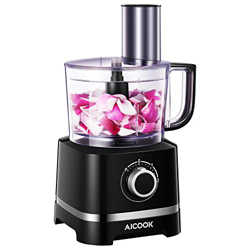 Robot da Cucina da 12 Tazze, Tritatutto con Ciotola, Lama per Schiacciare, Lama per Impasto, 1 Disco, Piatto Emulsionante, Nero características