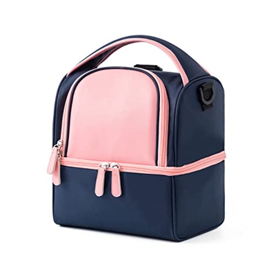 HDZWW Borsa da Pranzo isolata, Borse Termiche a Doppio Ponte, Zaino da Pranzo Impermeabile e a Prova di perdite, Organizer Termico Resistente all'Acqu