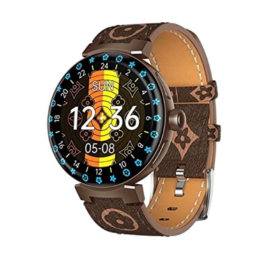 Orologi Sportivi Smart Watch Men NFC Bluetooth Call Impermeabile Music Player Smartwatch Men Orologi Sportivi Sport e Tempo Libero (Color : Brown)
