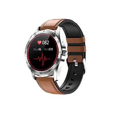 Orologi Sportivi Bluetooth Call Men Smart WatchInch Screen Watch Impermeabile IP68 Smartwatch Men Sport e Tempo Libero (Color : Black Leather)
