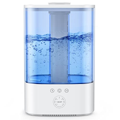 Umidificatore Ambiente 3,5L Maxcio Hmidificatore Ultrasuoni per Bambini Piante 3 Modalità di Nebulizzazione Spegnimento Automatico con Timer Luce Nott