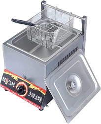 CRADZZA Friggitrice A Gas, Friggitrice LGP, Potenza di Fuoco Regolabile, Friggitrice Multifunzione con Coperchio E Cestello, Acciaio Inossidabile, Fac características