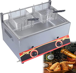 CRADZZA Friggitrice A Gas di Grande capacità, Friggitrice A GPL in Acciaio Inossidabile per Uso Domestico E Commerciale, Potenza di Fuoco Regolabile,  en oferta