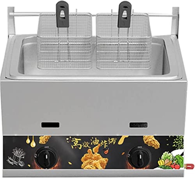 CRADZZA Friggitrice A Gas in Acciaio Inossidabile, Grande capacità 11L/23L, Potenza di Fuoco Regolabile, Friggitrice Professionale, Friggitrice GPL in