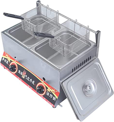 CRADZZA Friggitrice A Gas, Friggitrice LGP, Potenza di Fuoco Regolabile, Friggitrice Multifunzione con Coperchio E Cestello, Acciaio Inossidabile, Fac en oferta
