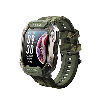 Orologi Sportivi Smartwatch da Uomo da Nuoto, Orologi Fitness Impermeabili, Sport all'Aria Aperta, smartwatch Sport e Tempo Libero (Color : Military G