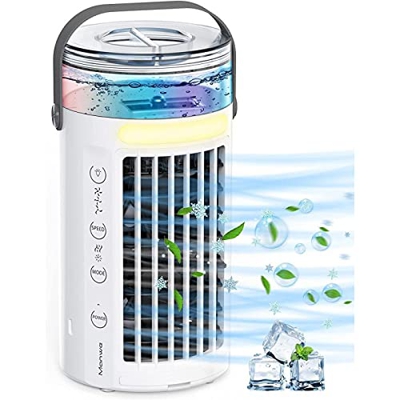 Condizionatore Piccolo Portatile , Luce D'Atmosfera A Led A 7 Colori Climatizzatori Portatili , Dispositivo Di Raffreddamento Personale Ventilatore Mi