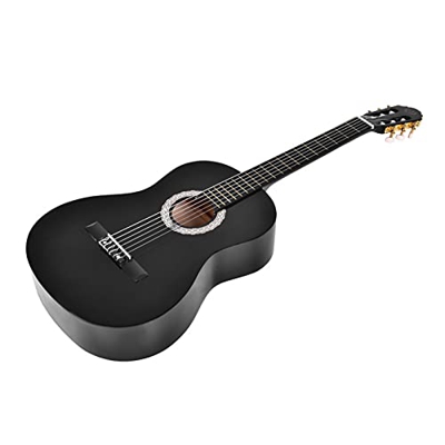 chitarre acustiche Chitarra classica in legno da 39 pollici con custodia Tracolla Pitch Pipe Tuner String Chitarra classica nera per bambini Chitarra 