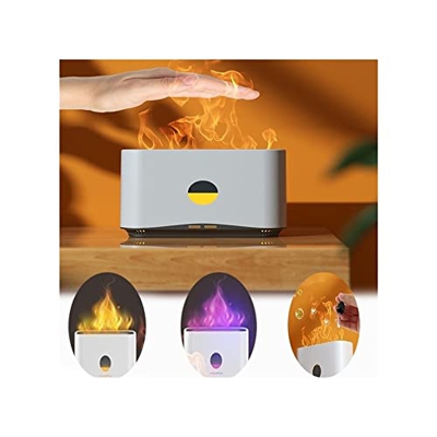 Umidificatore con diffusore di aromi da 200 ml, umidificatore d'aria a fiamma, diffusore di oli essenziali con fiamma, diffusore di aromi for stanze p