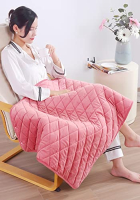 SJASD USB Portatile Coperta Termica Campeggio 1 Minuto Riscaldamento Rapido Poncho Elettrico 3 Livelli di Calore Ha Una Tasca(Size:29.5x47in,Color:Ros