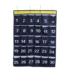 Yencoly 30 Tasche numerate, Supporto per Telefono da Appendere a Parete, Organizer da Appendere con Numeri, Porta calcolatrice Blu Navy e Tasche per C características
