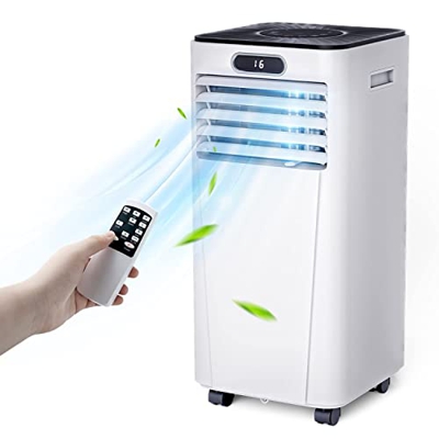 GYMAX 2,6 kW 20+㎡4 in 1 Climatizzatore con Raffreddamento, Deumidificazione, Ventola e Modalità Notturna, Timer 24 Ore, Pannello&Telecomando,≤1 kWh/60