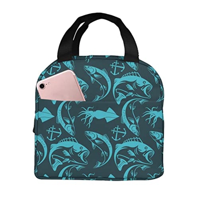 Porta Pranzo Tote Pesce Persico Di Salmone Calamari Cooler Bag Prova Di Perdite Borsatermica Impermeabile Borse Termiche Per Pesca, Picnic, Campeggio