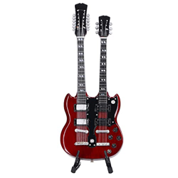 Chitarra in Miniatura in Legno Modello di Strumento Musicale con Mini Chitarra Elettrica Elegante con Supporto Regalo en oferta