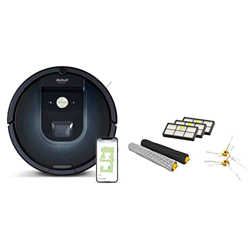 iRobot Roomba 981 Robot aspirapolvere WiFi, Power-Lifting, 2 spazzole in gomma multi-superficie, Adatto per peli & 4415866 Kit di Ricambi Roomba Serie características