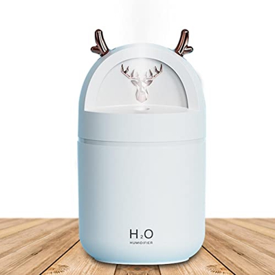 Lanru Mini Umidificatore | Mini umidificatore Super Silenzioso da 280 ml con 2 modalità di nebulizzazione e spegnimento Automatico,Umidificatore Multi
