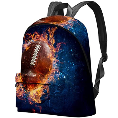 Zaino da rugby americano con fiamma, Multicolore