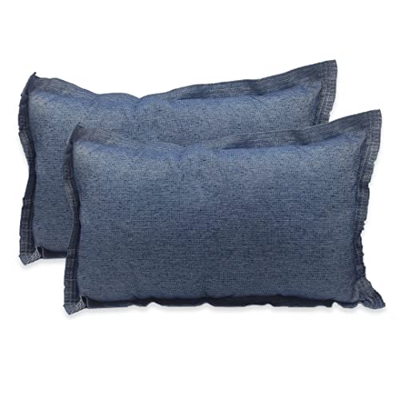 Casaviva ® Set 2 cuscini Completi di Imbottitura in Misto Cotone Riciclato Effetto Canapa Idrorepellenti Made in Italy Interni ed Esterni Sfoderabili