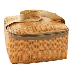 Portable Outdoor Picnic Bag Waterproof Tableware Insulated Thermal Cooler Food Container Basket for Camping Picnic (Color : Khaki Size : One Size) (Kh precio