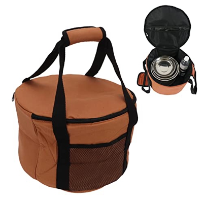 SOONHUA Stoccaggio di piatti, protezioni per piatti, borsa rotonda per stoviglie, 13,7 l, grande capacità, fodera morbida, impermeabile, rotonda, per 