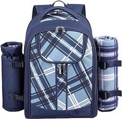 Portable Picnic Backpack Cooler for 4 Person with Tableware Insulated Cooler Compartment Picnic Blanket And Picnic Cutlery Outdoor Camping Bag en oferta