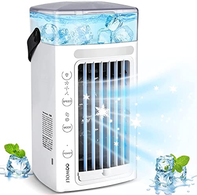 Xirlzhed Ventilatore A Ghiaccio, Compatto E Portatile Deumidificatore USB - Dispositivo di Raffreddamento Personale Ventilatore Freddo, per L'Ufficio