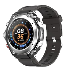 Orologi Sportivi Uomo Smart Watch Bluetooth Auricolare Chiama Musica Sport e Tempo Libero (Color : Silicone Tape Silver) características