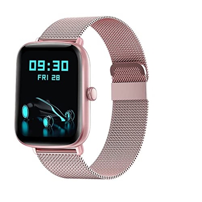 Orologi Sportivi Monitor Bluetooth Smart Watch Uomo Full Touch Dial Call Fitness Impermeabile Smartwatch Uomo Donna Sport e Tempo Libero (Color : Pink