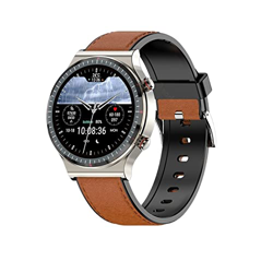 Orologi Sportivi Smart Watch Uomo Donna Guarda Smartwatch Sport e Tempo Libero (Color : Silver Brown Leather) en oferta