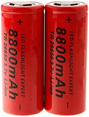 Batteria ricaricabile agli ioni di litio da 3,7 V a bassa autoscarica 26650 8800Mah per torcia, microfono, power bank, videoproiettore, campanello, fo
