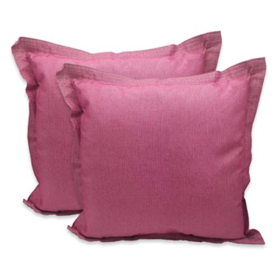 Casaviva ® Set 2 cuscini Completi di Imbottitura in Misto Cotone Riciclato Effetto Canapa Idrorepellenti Made in Italy Interni ed Esterni Sfoderabili