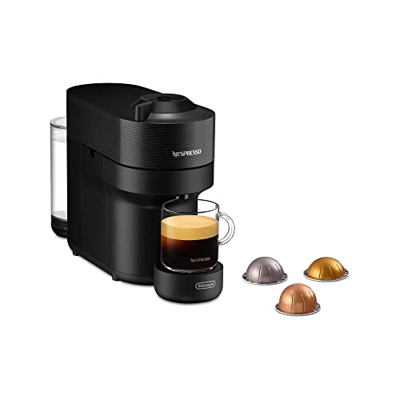 De'Longhi Nespresso Vertuo Pop ENV90.B, macchina per capsule di caffè, prepara 4 misure, tecnologia Centrifusion, pacchetto di benvenuto incluso, 1260