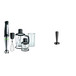 Braun MQ7045X MultiQuick 7 Minipimer Mixer ad Immersione con 4 accessori, 1.000 watt, Plastica, Nero & Accessorio Schiacciapatate - Accessorio per Fru en oferta