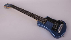 Chitarra da viaggio portatile mini chitarra elettrica acustica in acciaio chitarra acustica chitarra acustica Hyococ (blu), borse per chitarra en oferta