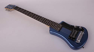 Chitarra da viaggio portatile mini chitarra elettrica acustica in acciaio chitarra acustica chitarra acustica Hyococ (blu), borse per chitarra