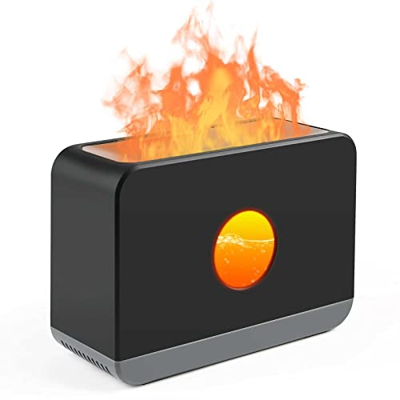Diffusore d'aria a fiamma, umidificatore, portatile, 3 modalità, silenzioso, diffusore di aromi per casa, ufficio o yoga, con protezione anti-spegnime