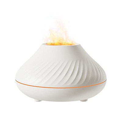 Ailgely Diffusore Ambiente Effetto Fuoco, diffusore umidificatore di Oli Essenziali per aromaterapia, umidificatore con LED luci notturne 7 Colorate,S