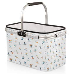 Cestino pieghevole per lo sport in tandem da sci, portatile, pieghevole, riutilizzabile, per picnic, campeggio, shopping, viaggi en oferta