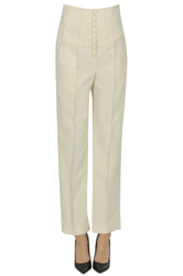 Textured fabric trousers en oferta
