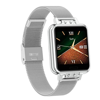 MOAAD Smartwatch da donna, Smartwatch per telefoni Android Ios con schermo da 1,22 pollici, chiamata in arrivo, sveglia, cronometro, contapassi, imper