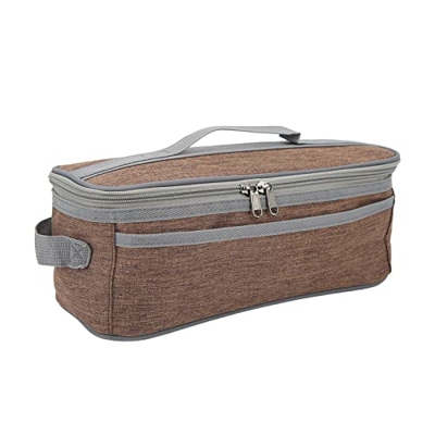 DOJR Borsa da Pranzo all'aperto, Borsa da Campeggio Portatile con Doppia Cerniera Rimovibile per Picnic Marrone Opaco