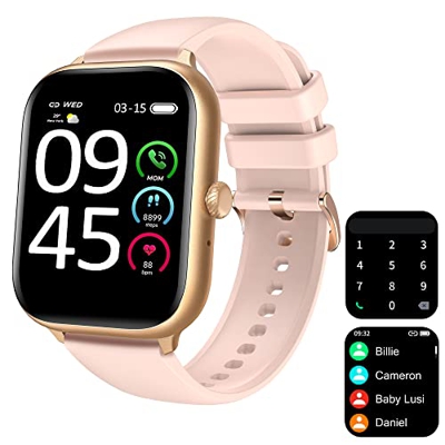 Smartwatch Donna Uomo con Risposta Chiamate e Vivavoce, 1.85" Smartwatch, Orologio Fitness Tracker Donna Offerta IP68 con Cardiofrequenzimetro, SpO2, 