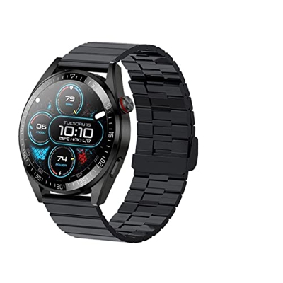 Orologi Sportivi Bluetooth Call Watch Screen Smart Watch Sports Tracker Smartwatch da Uomo Sport e Tempo Libero (Color : Leather Dark Gray)