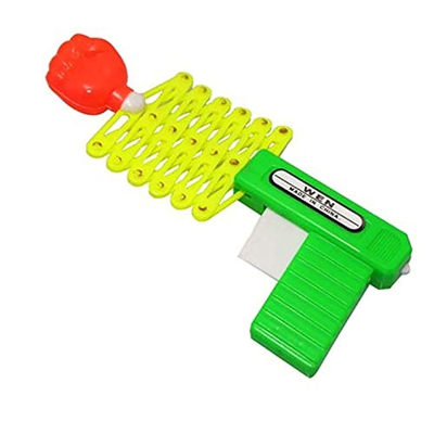 Retrattile Pugno Sparatutto Trucco Giocattolo Pistola Divertente Bambino Bambini Plastica Festa Festival Regalo Classico Elastico Telescopico Pugno