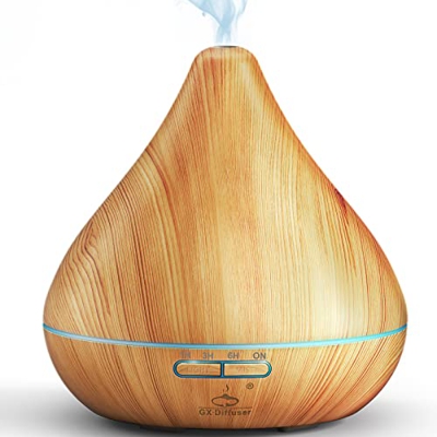 GX Diffusore Diffusore di Aroma per Oli Essenziali, Umidificatore ad Ultrasuoni da 300 ml, 14 Luci LED Colorate, Funzione di Temporizzazione, Senza BP