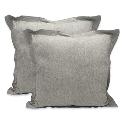 Casaviva ® Set 2 cuscini Completi di Imbottitura in Misto Cotone Riciclato Effetto Canapa Idrorepellenti Made in Italy Interni ed Esterni Sfoderabili