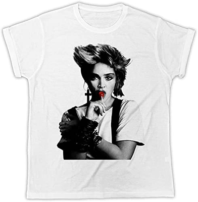 Cool Madonna Lollipop Poster Present Unisex Retro Cool Tshirt White S