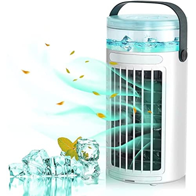 ERTDDE Aria Condizionata Mobile - 7 Luci Colorate Cubo Climatizzatore Portatile, Dispositivo di Raffreddamento Personale Comfee Condizionatori, per Ca