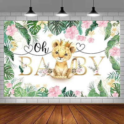 Bymivofun Oh Baby Sfondo per Baby Shower, Oh Baby Sfondo, Baby Birthday Party Background, Poliestere Fotografia Professionale da Parete (5*3 ft)